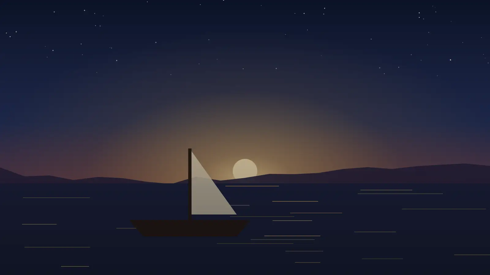 A fishing boat on a calm lake at dawn